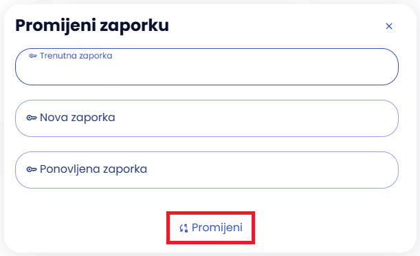Promjena zaporke - traženi podaci